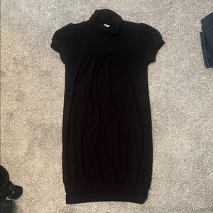 Women’s black turtleneck sweater mini dress